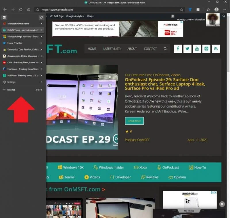 Cara mengaktifkan tab vertikal di Microsoft Edge untuk menjelajah lebih cepat