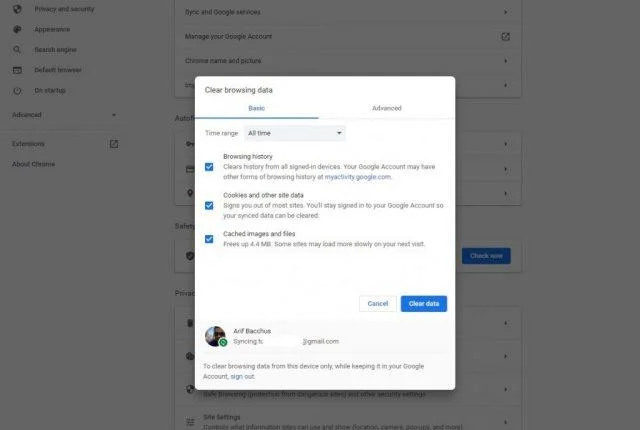Effacer historique de recherche Google