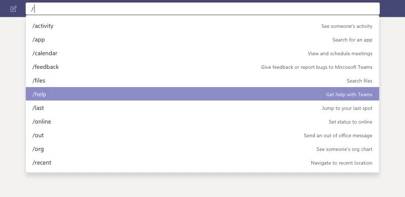 Cách sử dụng các lệnh gạch chéo như / tệp và khai thác thêm sức mạnh của Microsoft Teams