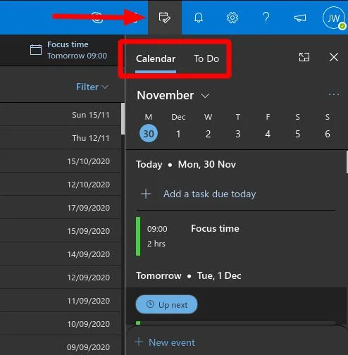 Come visualizzare le note e le attività all'interno di Outlook sul Web