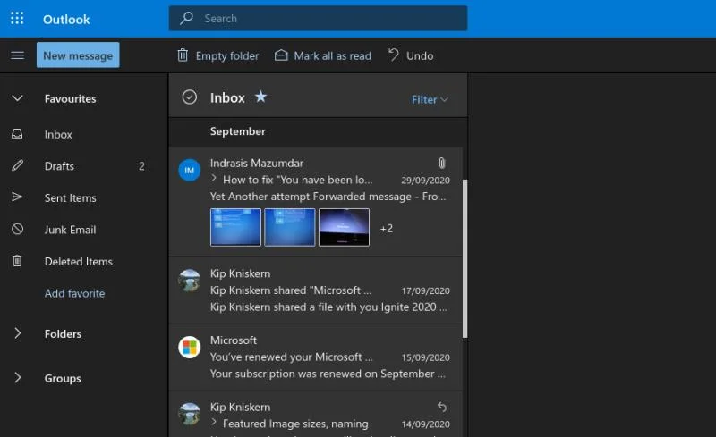 Come ottenere un layout della posta in arrivo più compatto nell'app Web di Outlook