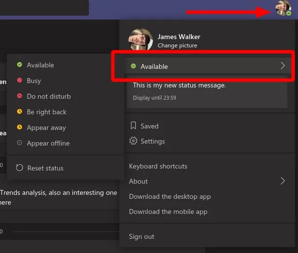 Come rendersi disponibile, occupato o offline in Microsoft Teams