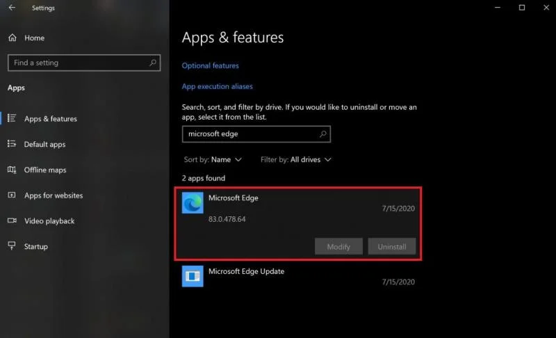 Microsoft Edgeのバージョン確認