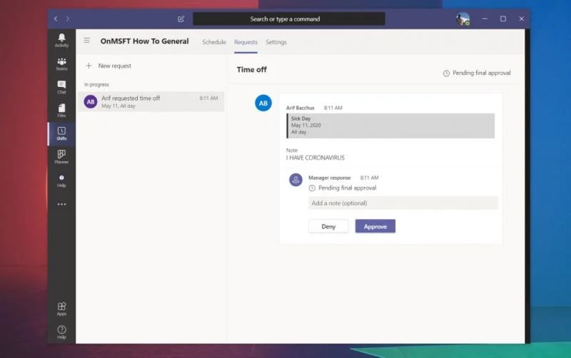 如何在 Microsoft Teams 中使用輪班來管理工作時間、日程安排等