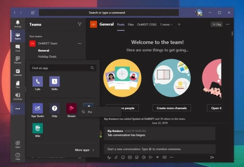 Come riorganizzare elementi e pin nella barra laterale di Microsoft Team per un aspetto più personalizzato