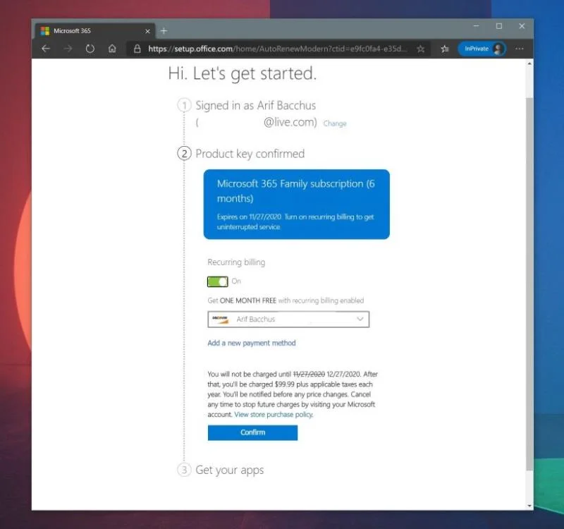Come riscattare un codice per un abbonamento a Microsoft 365/Office 365
