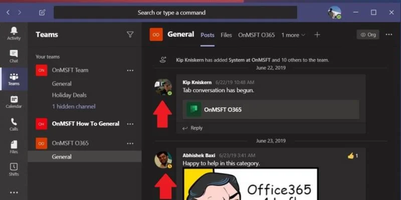 Vérification de la présence en ligne dans Teams sur le bureau