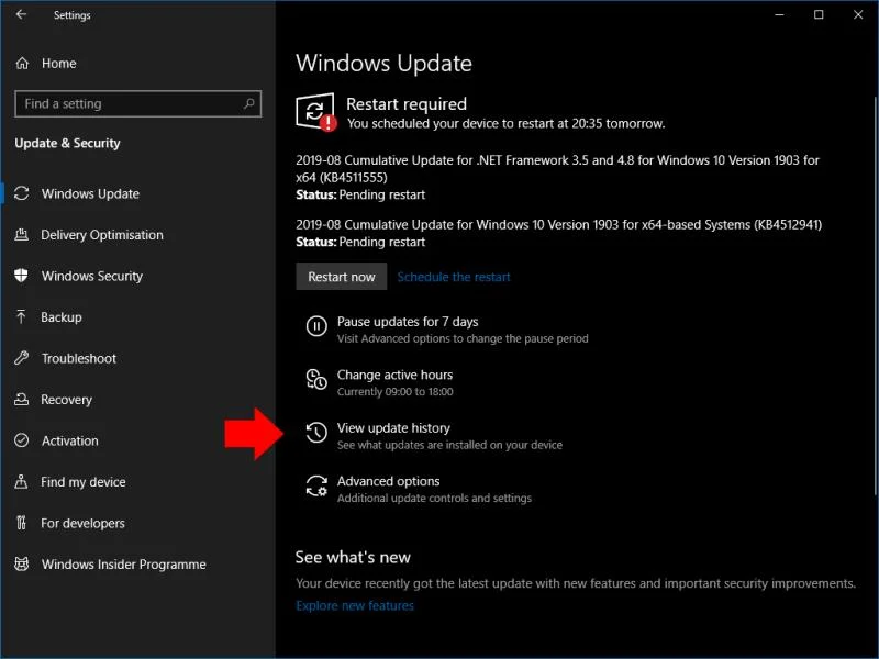 Windows10にインストールされている更新プログラムを表示する方法