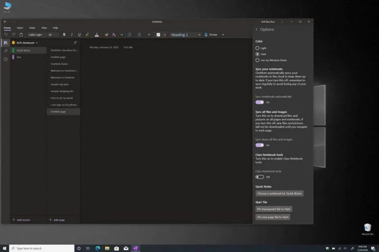Mac、Windows、iOS、AndroidのOneNoteでダークモードをオンにする方法