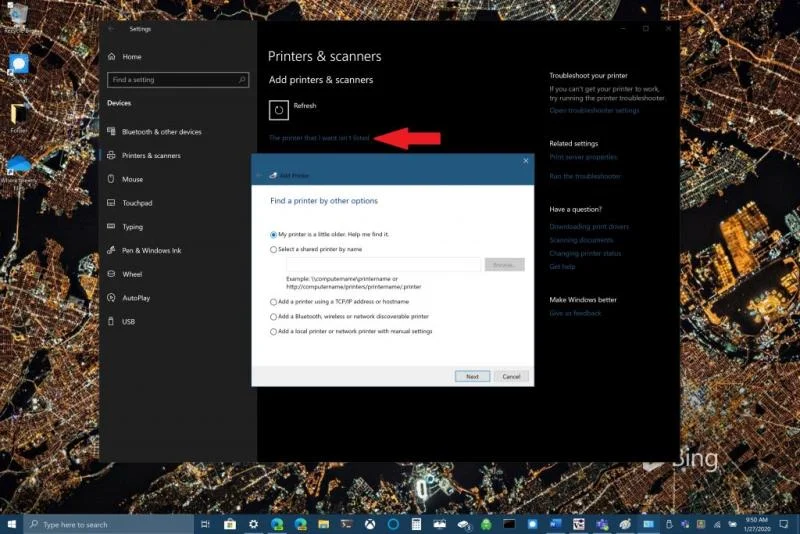 Cách cài đặt máy in trong Windows 10