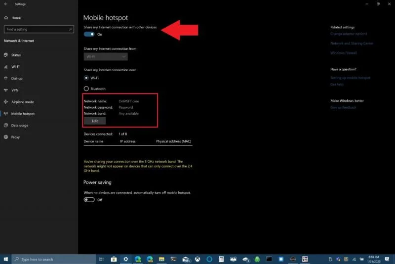 Come utilizzare il tuo PC Windows 10 come hotspot mobile