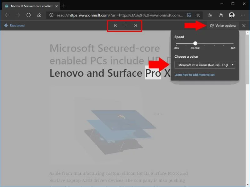 Come ascoltare ad alta voce pagine Web e articoli in Edge Insider