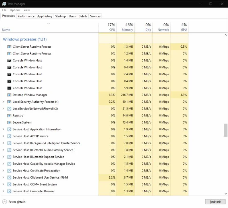 Cách xem chương trình nào đang chạy trong Windows 10