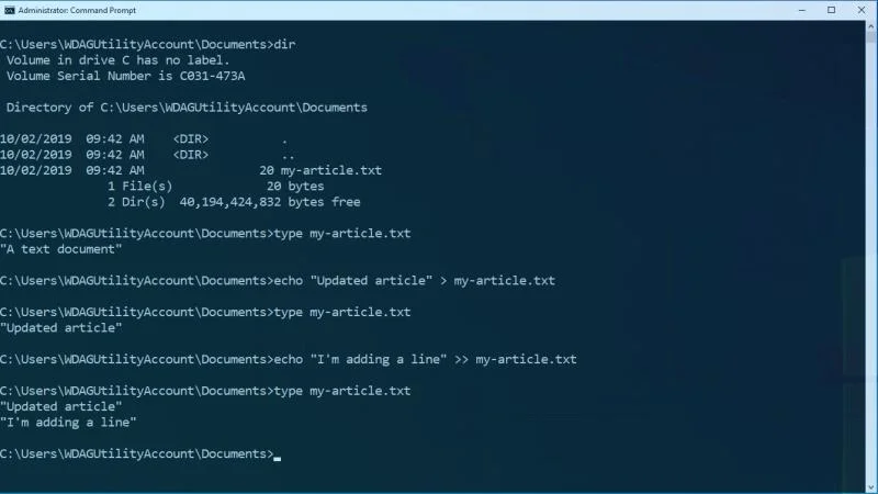 Thông tin cơ bản về Command Prompt: Làm việc với tệp và thư mục