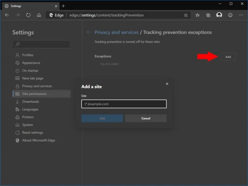 Come utilizzare la prevenzione del tracciamento in Edge Insider