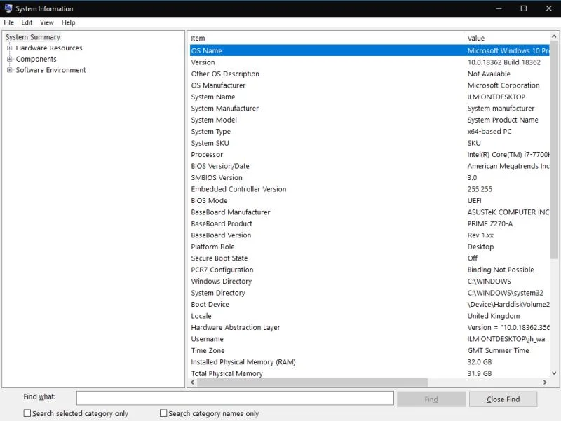 Cách xem thông tin hệ thống chi tiết trong Windows 10