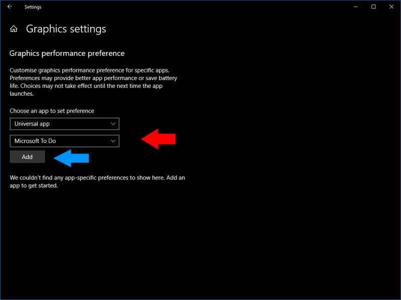 Cách đặt cài đặt hiệu suất đồ họa cho mỗi ứng dụng trong Windows 10