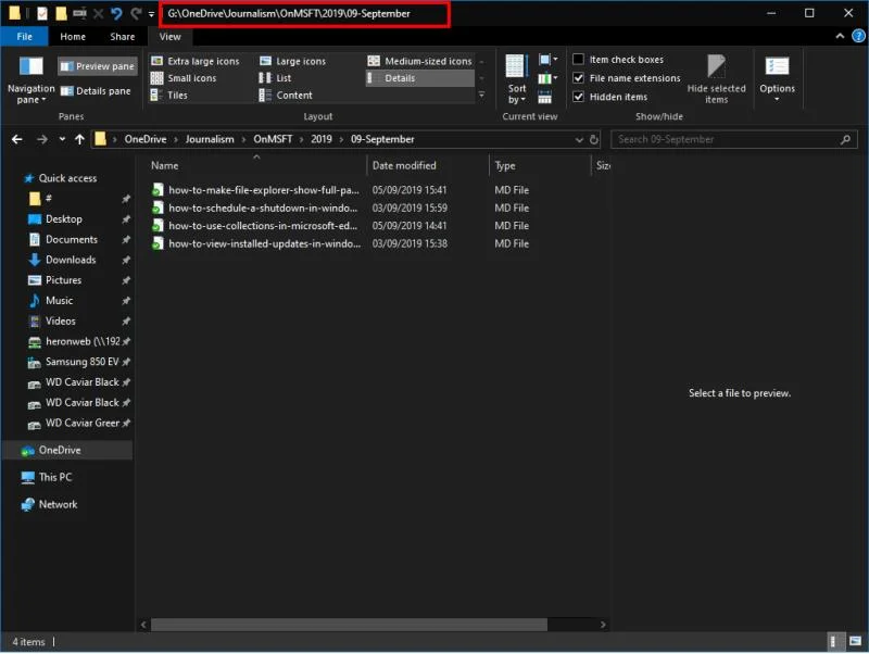 Cách làm cho File Explorer của Windows 10 hiển thị đường dẫn thư mục đầy đủ trên thanh tiêu đề