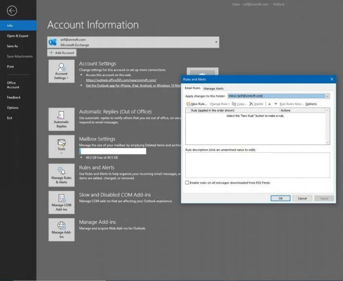 Cách thiết lập và quản lý tài khoản email của bạn trong Outlook trong Office 365