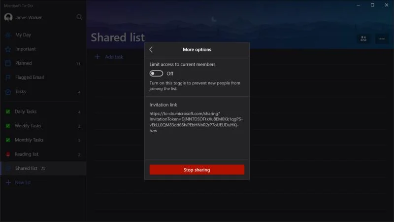 Cách tạo và sử dụng danh sách được chia sẻ trong Microsoft To-Do