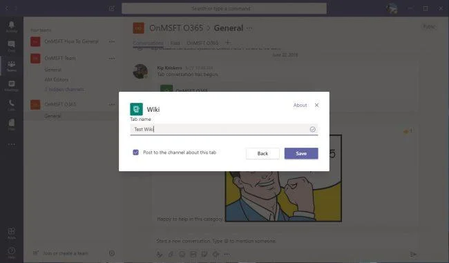 Cách giao tiếp hiệu quả với tab Wiki trong Microsoft Teams
