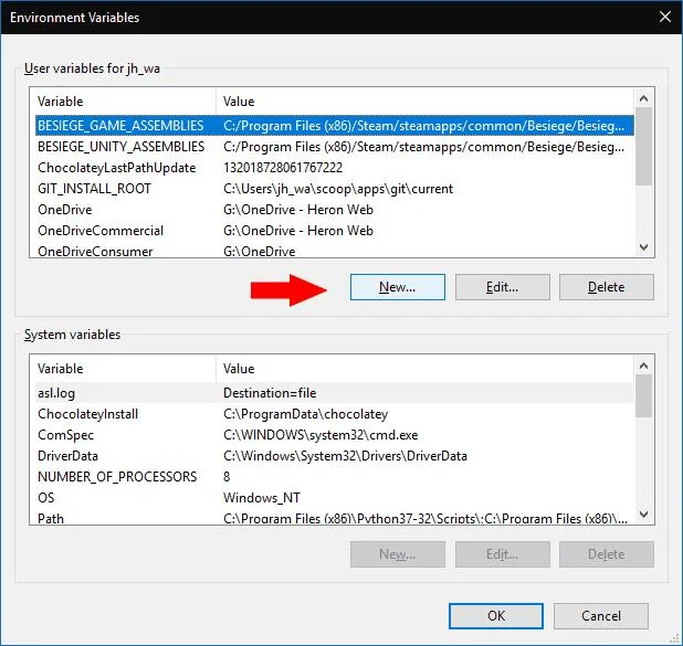Come impostare una variabile di ambiente in Windows 10