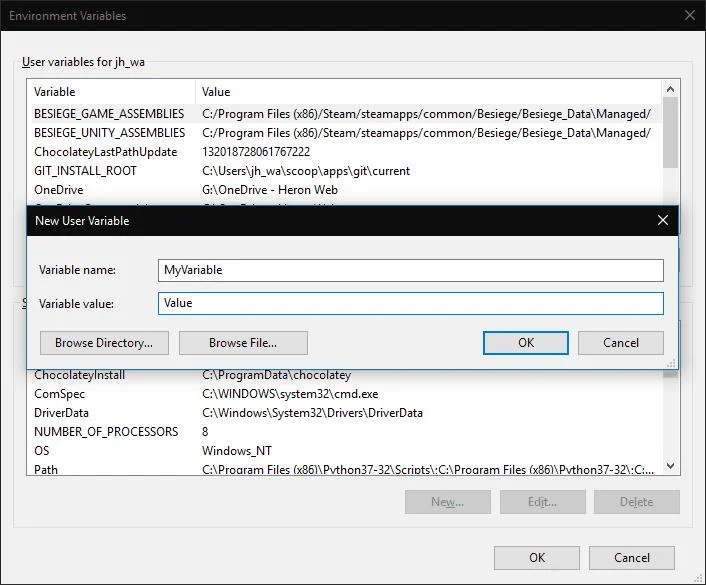 Come impostare una variabile di ambiente in Windows 10