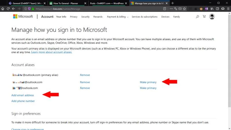 Cách tạo bí danh email cho tài khoản Outlook.com của bạn