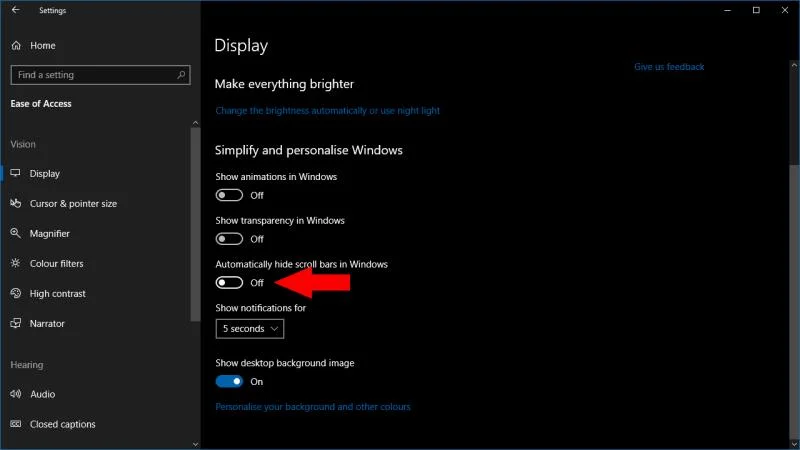 Cách ngăn thanh cuộn biến mất của Windows 10