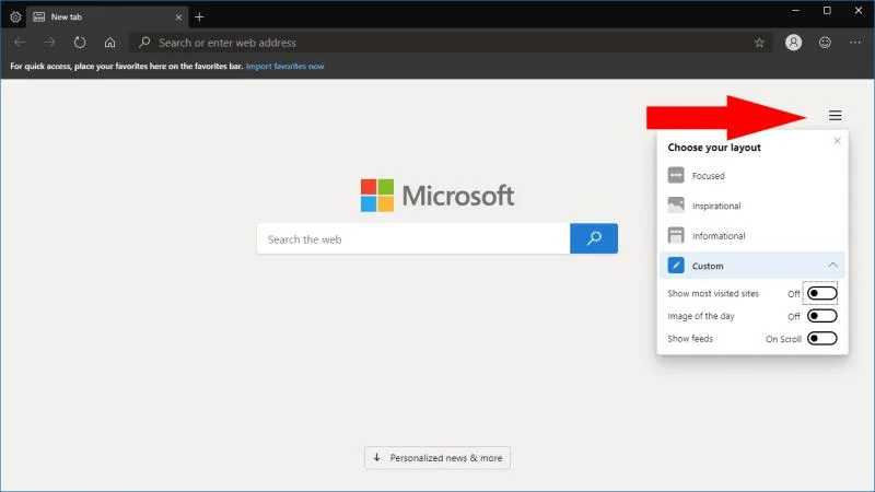 Come personalizzare la tua nuova scheda in Microsoft Edge Insider