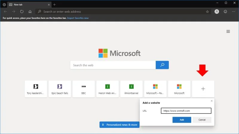 Come personalizzare la tua nuova scheda in Microsoft Edge Insider