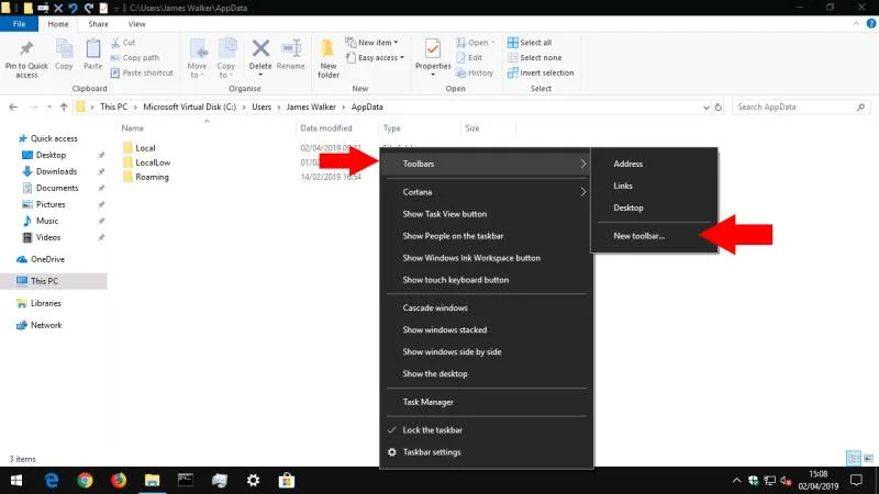 Cách tạo thanh công cụ trên thanh tác vụ Windows 10 của bạn