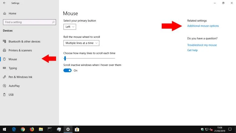 Cách thay đổi cài đặt chuột trong Windows 10