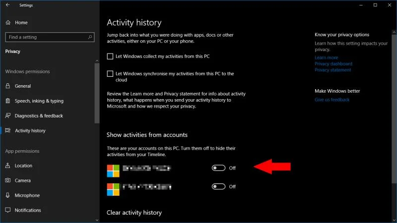 Cách tắt (hoặc bật lại) tính năng Dòng thời gian của Windows 10