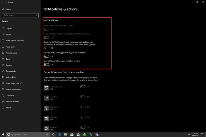 Cách tạm dừng hoặc thậm chí dừng tất cả Thông báo của Windows 10