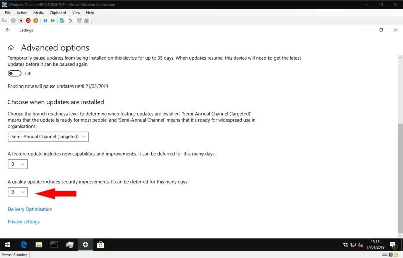 Windows10の自動更新を一時停止する方法