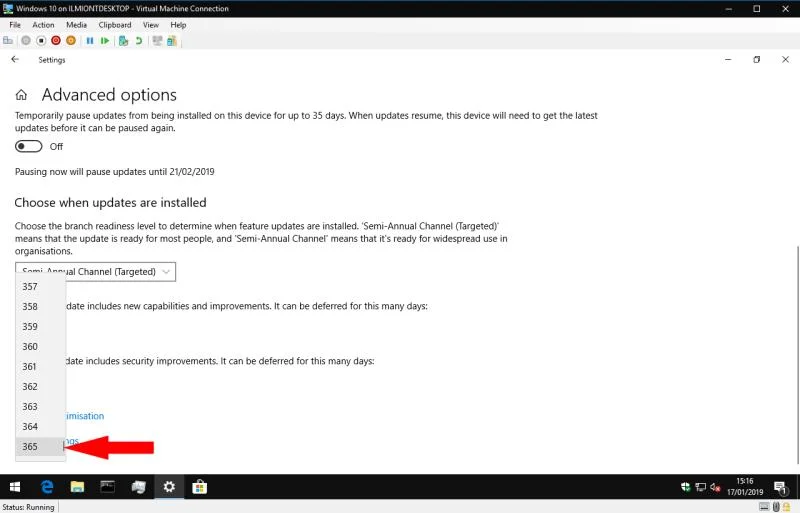 Windows10の自動更新を一時停止する方法