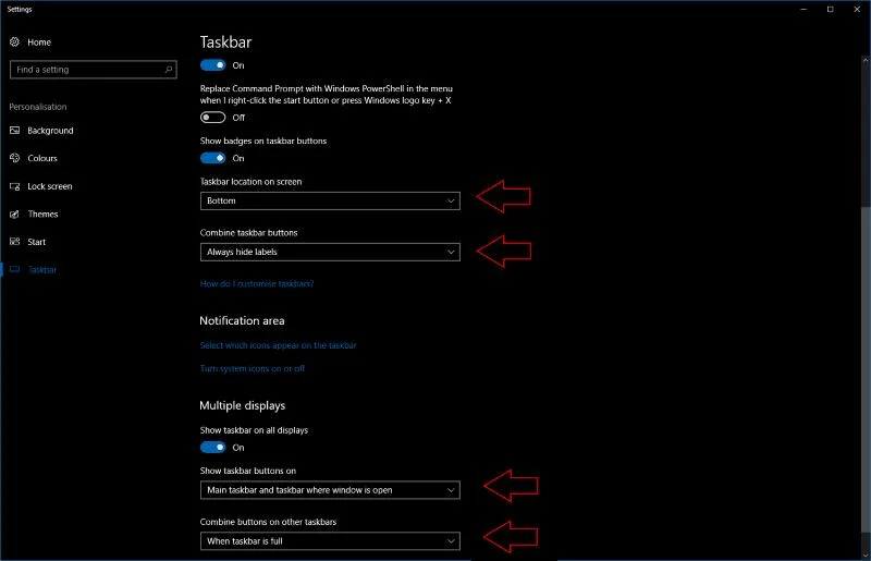 Come modificare la posizione della barra delle applicazioni in Windows 10
