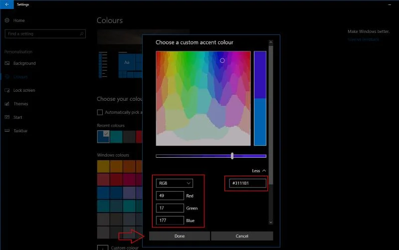 Cách đặt màu nhấn của riêng bạn trong Windows 10 Creators Update