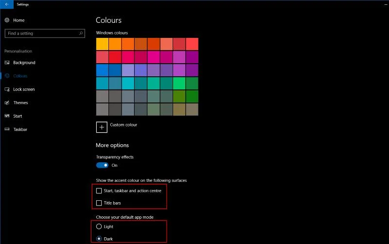 Cách đặt màu nhấn của riêng bạn trong Windows 10 Creators Update