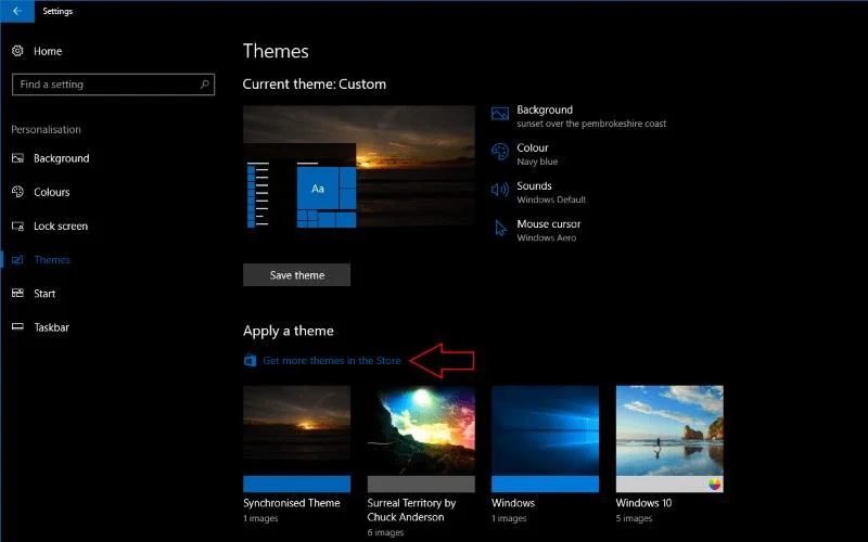 Come installare temi da Windows Store in Windows 10