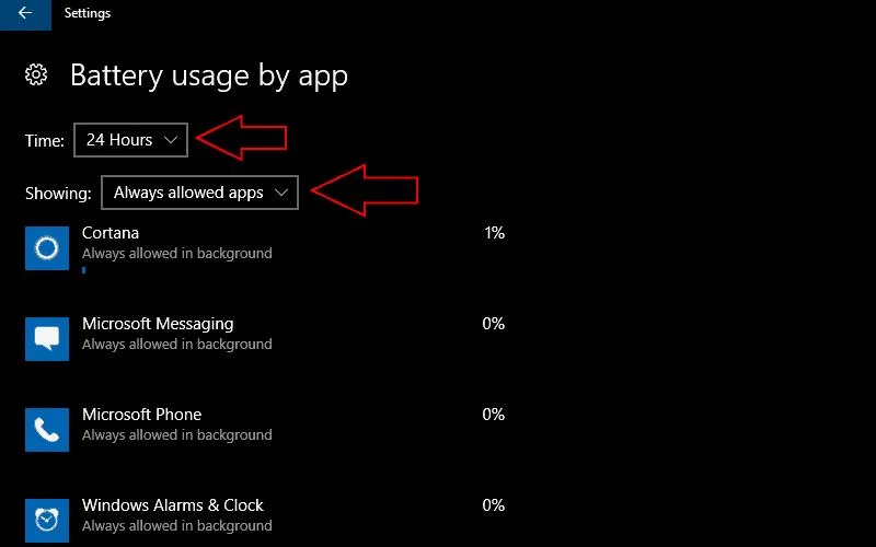 Cách kiểm tra mức năng lượng ứng dụng sử dụng trong Windows 10 và Windows 10 Mobile