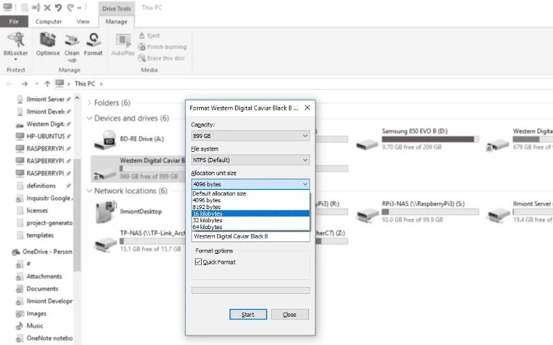 Come formattare un'unità di archiviazione in Windows 10