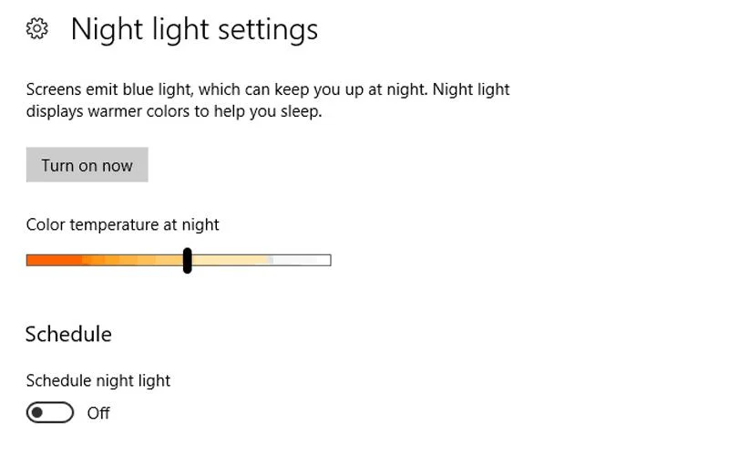 Come configurare la luce notturna nell'aggiornamento dei creativi di Windows 10