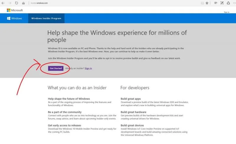 Come partecipare al programma Windows Insider