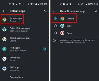 Cum să setați Chrome ca browser implicit
