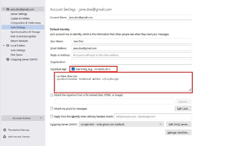 Cum să adăugați semnătură la Mozilla Thunderbird