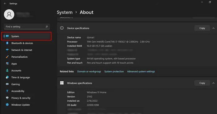 Windows 11: Cum să verificați specificațiile computerului