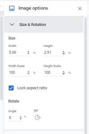 Google Docs: Cum să inserați și rotiți și imagine