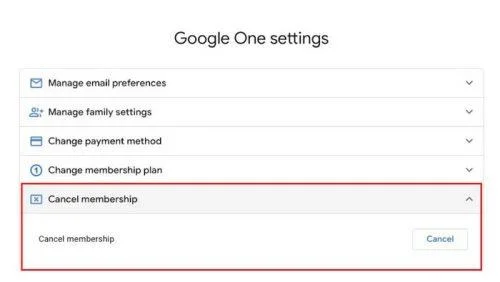 Cum să vă anulați abonamentul Google One